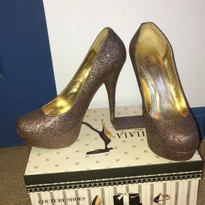 Bakers VictoriaG Multicolor Sparkly Platform Heels